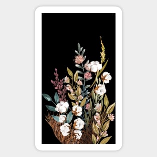 Black Cotton Floral Celestes Studio© Sticker